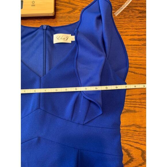 Eliza J Cobalt Blue Flutter Sleeve Knee Length Dress Career Wedding Guest 8P - Picture 9 of 11